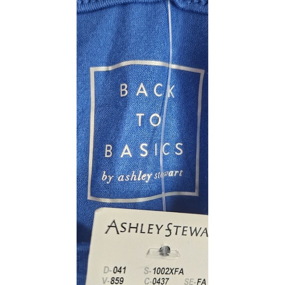 NWT ASHLEY STEWART back to basics tagfree blue Rayon long sleeve T 34/36 - Picture 7 of 8